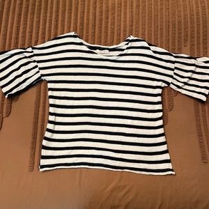 Madewell black and white striped top